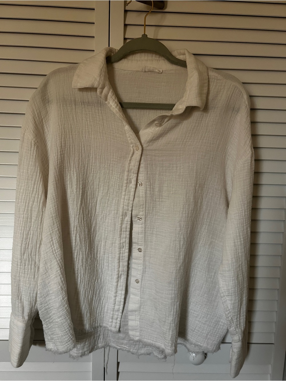Mango White Button-Up Shirt